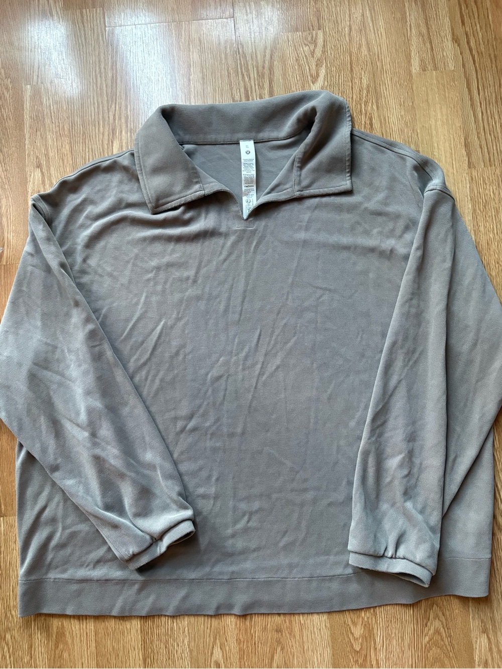 Lululemon softstreme pique oversize polo l/s shirt women sz XL
